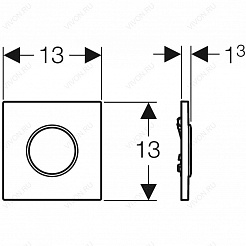 Geberit Ручной пневмопривод смыва Sigma 10 116.015.KJ.1 для писсуара – фотография-2